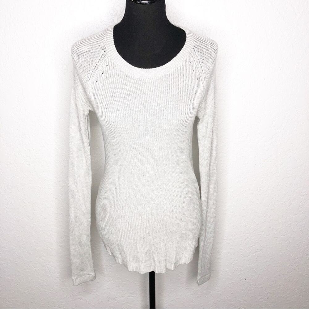 Lululemon light gray curved hem sweater